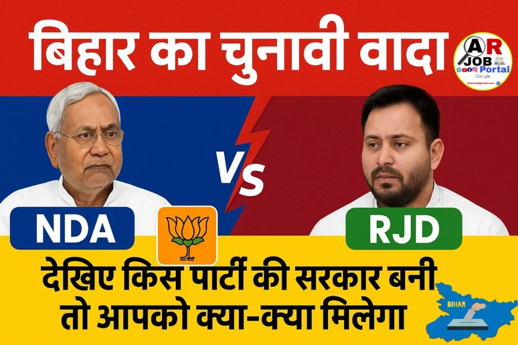 बिहार का चुनावी वादा | देखिए किस पार्टी की सरकार बनी तो आपको क्या क्या मिलेगा