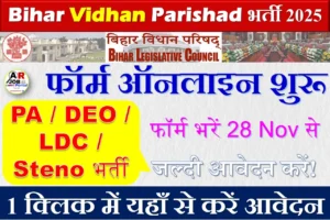 बिहार विधानपरिषद में PA DEO LDC Stenographer के पद पर बम्पर बहाली- यहाँ से करें आवेदन