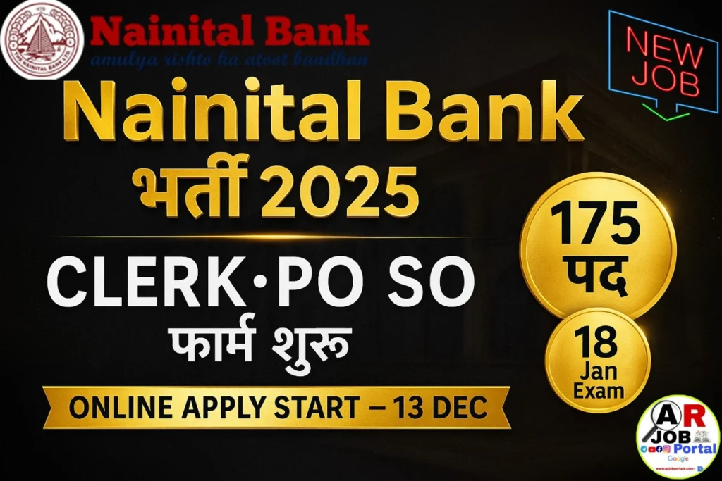 Nainital Bank CSA Clerk PO SO Recruitment 2025 | Apply online
