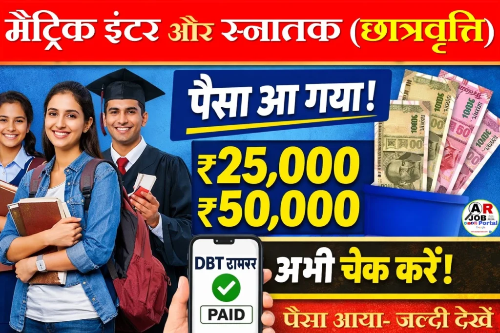 मैट्रिक इंटर और स्नातक पास प्रोत्साहन राशि का पैसा आया- जल्दी देखें
