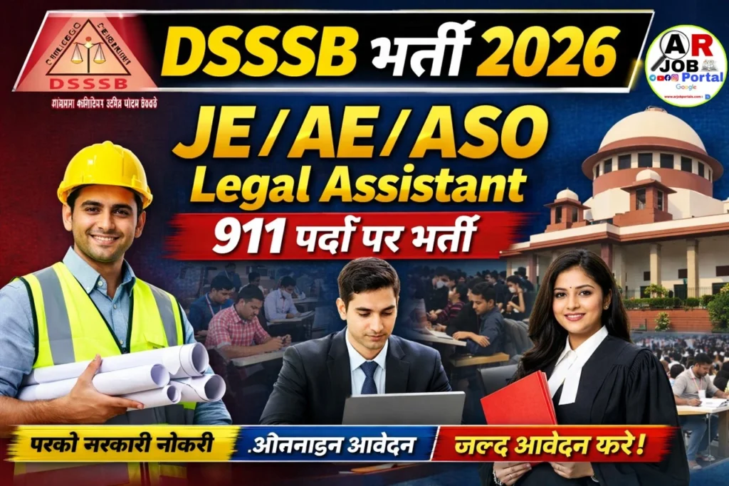 DSSSB JE AE ASO Legel Assistant Recruitment 2026 - Apply Online