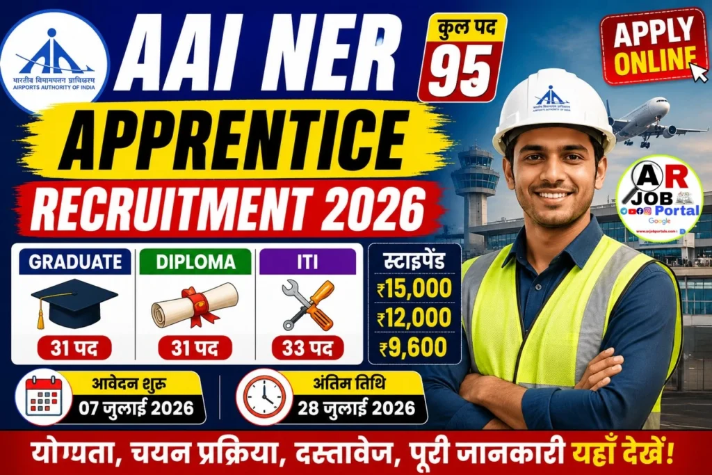 AAI NER Apprentice Recruitment 2026: 95 अप्रेंटिस पदों पर आवेदन शुरू, ग्रेजुएट, डिप्लोमा और ITI उम्मीदवार करें ऑनलाइन आवेदन